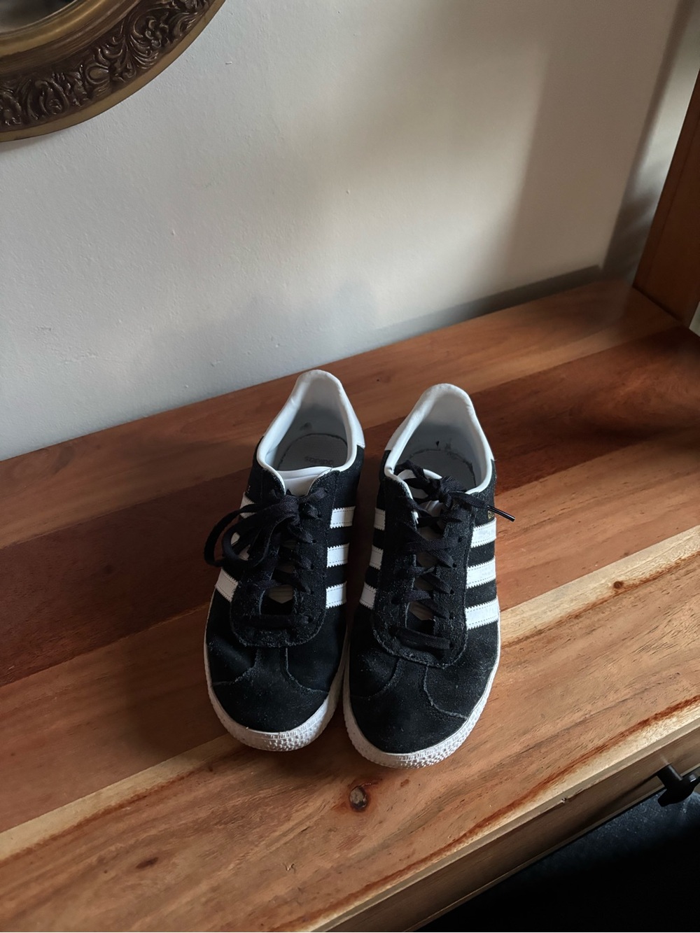 Adidas Gazelle Black & White Suede Sneakers